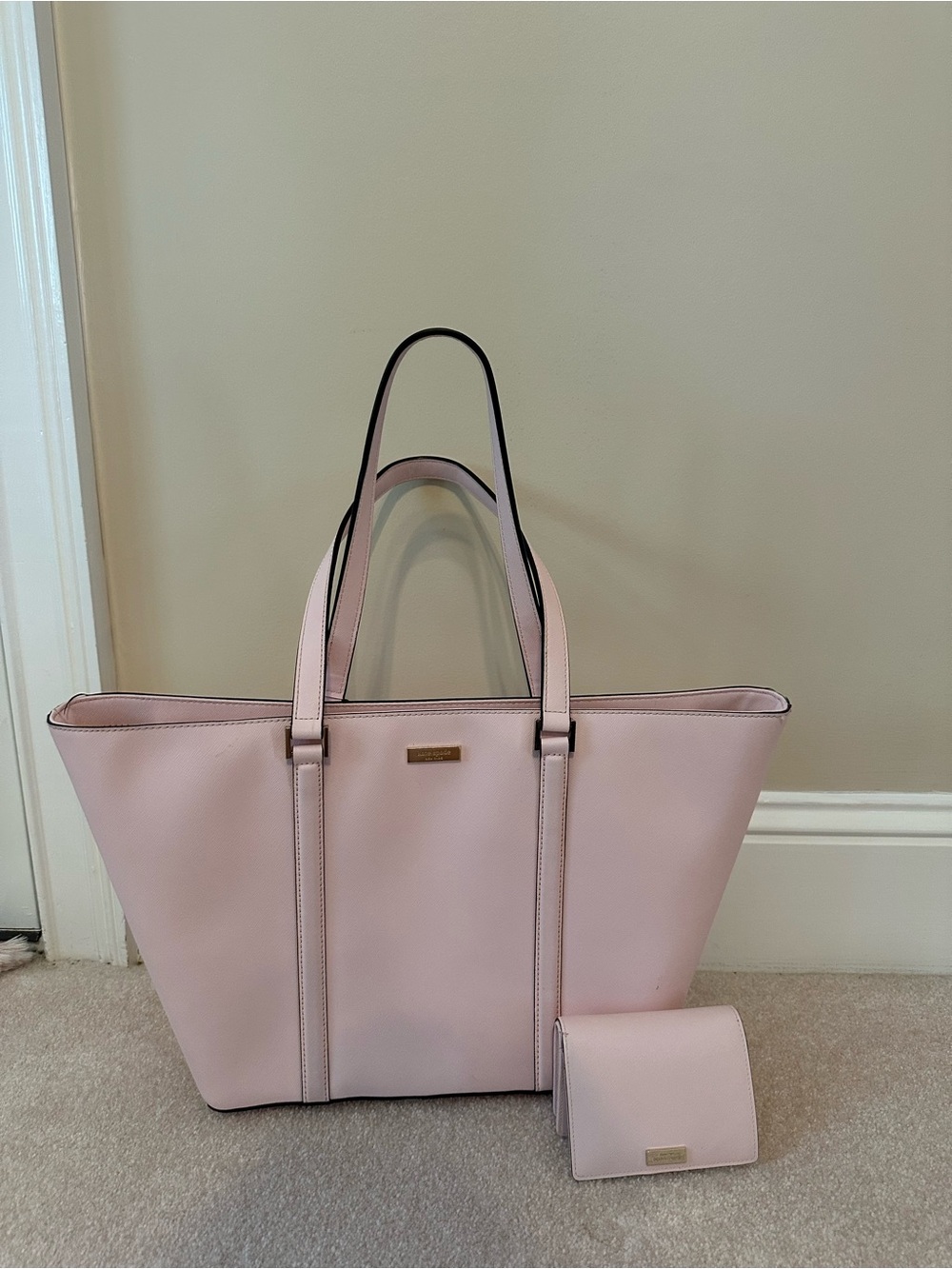 kate spade Pale Pink Tote with Matching Wallet Set